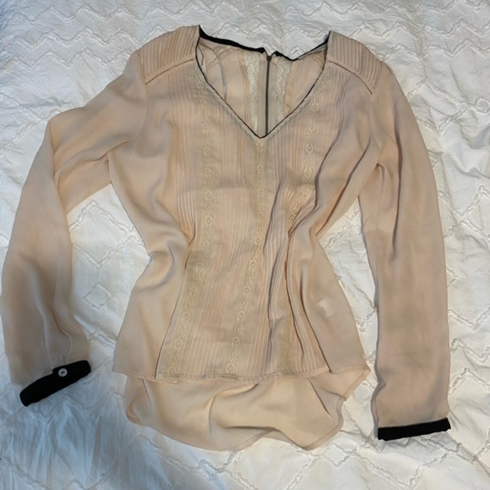 Daniel rainn boho flowy blouse metal zipper trim